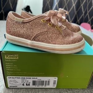 Kate Spade Rose gold Baby Shoes Size 4